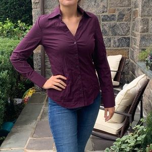 Express Purple collared blouse for career
